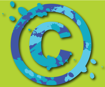 Splatter art image of the copyright symbol